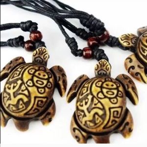 Taino Caribbean Turtle Black Cord Necklaces